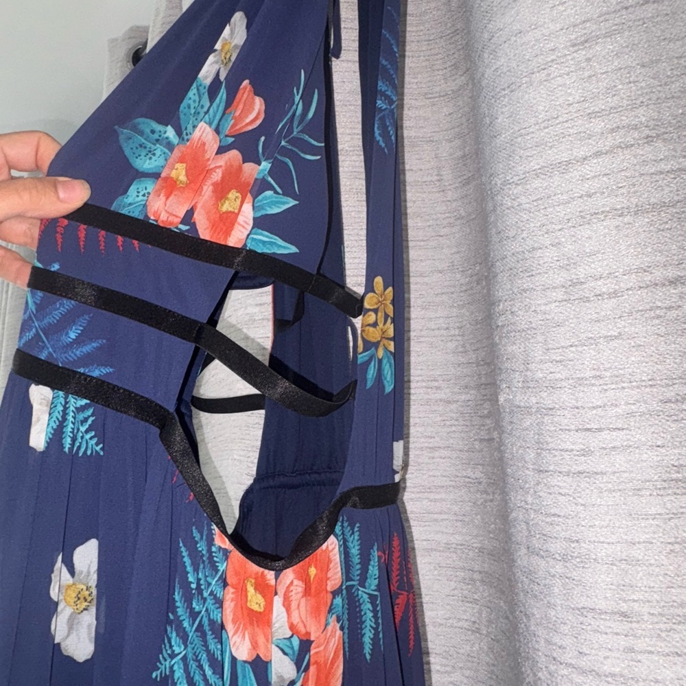 Express Floral Maxi Dress - Navy and Multicolor - Picture 3 of 9